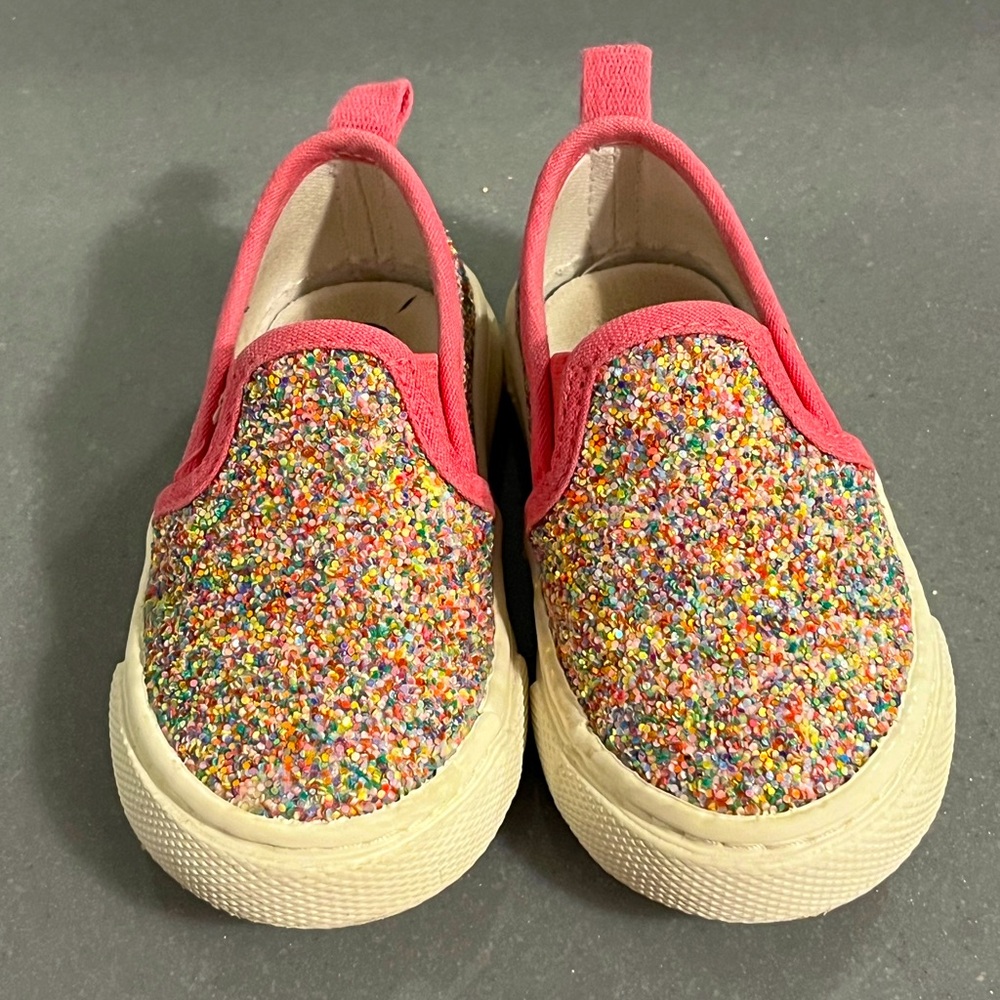 Cat & Jack Baby Girls Pink Sparkle Slip-on Sneakers
